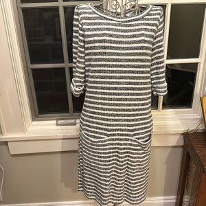 Knit Short-Sleeve Striped dress